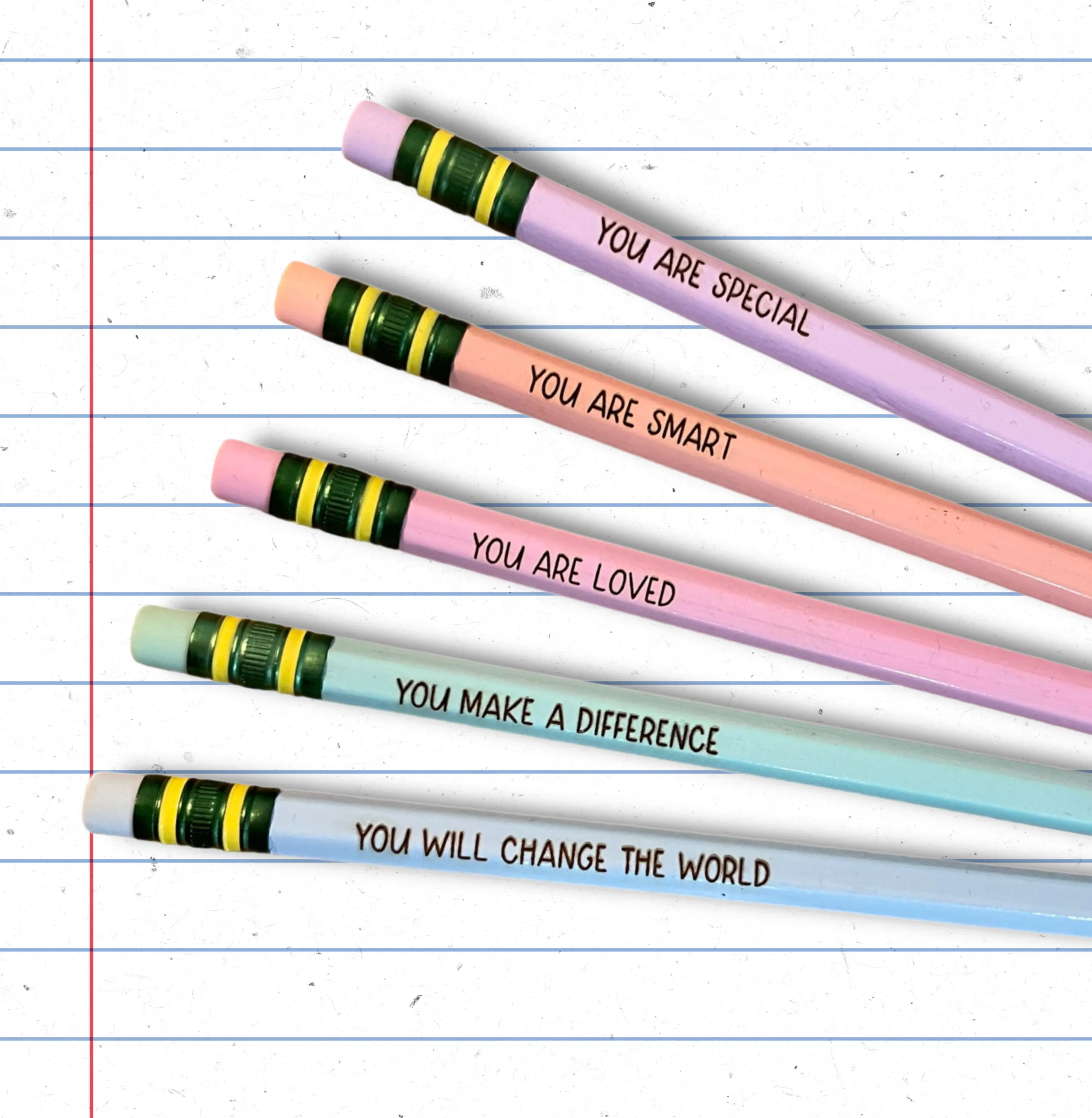 Inspirational Pastel Laser Engraved Pencils