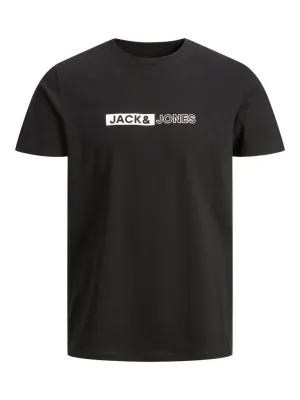 Jack & Jones Men's Plus Size Short Sleeves T-Shirt Black & Sky Size, 1XL to 6XL