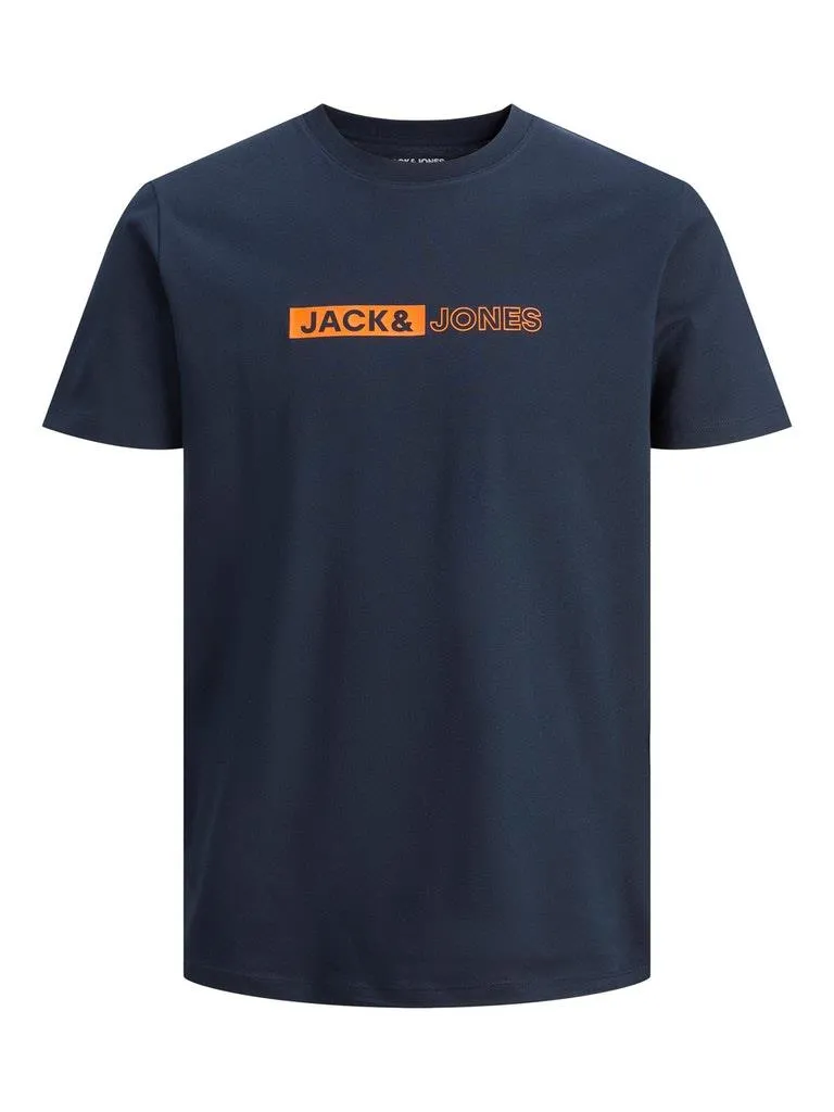 Jack & Jones Men's Plus Size Short Sleeves T-Shirt Black & Sky Size, 1XL to 6XL