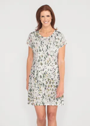 Jazzy Spots (8055) ~ French Terry Short Sleeve Crew Dress