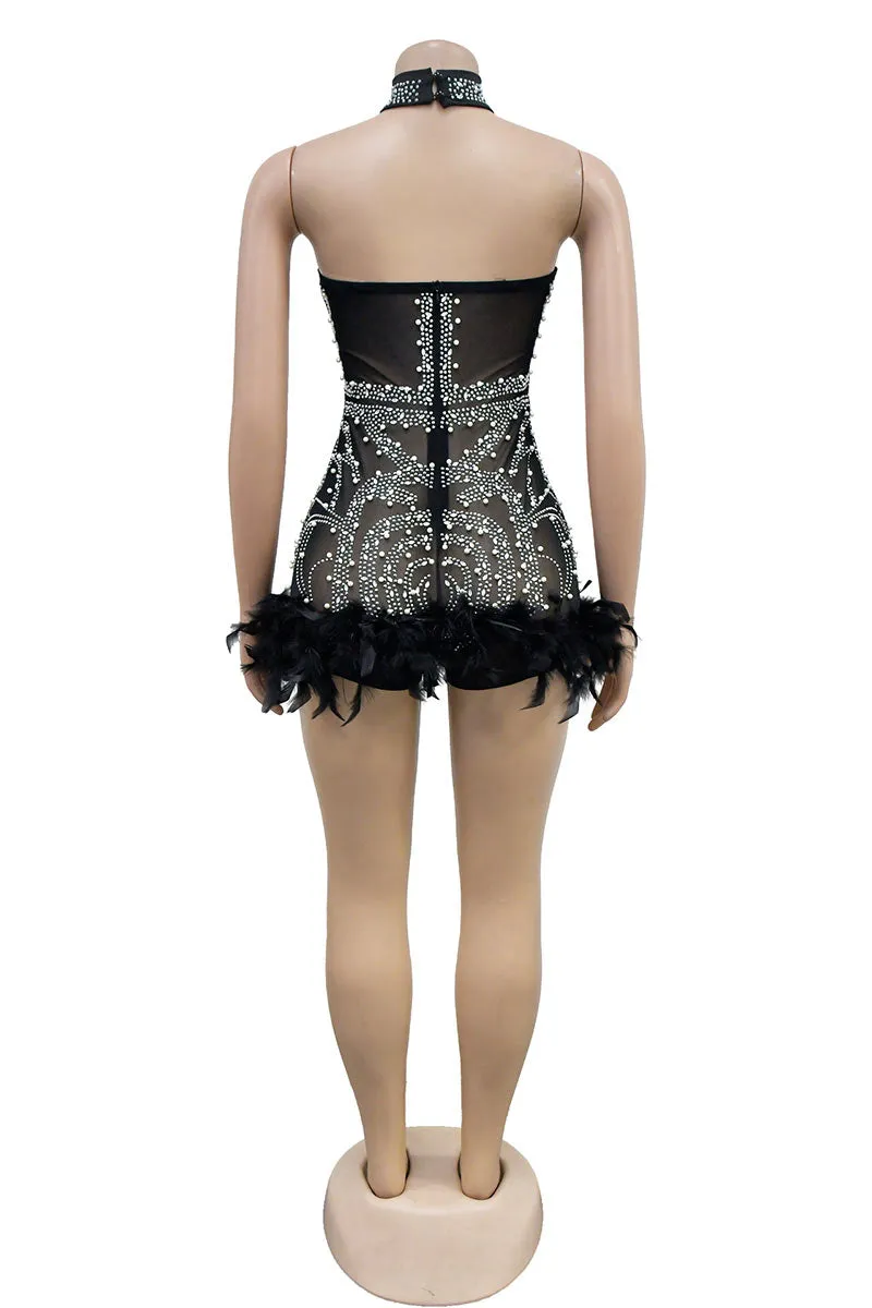 JF0351 Rhinestones Mesh Rompers