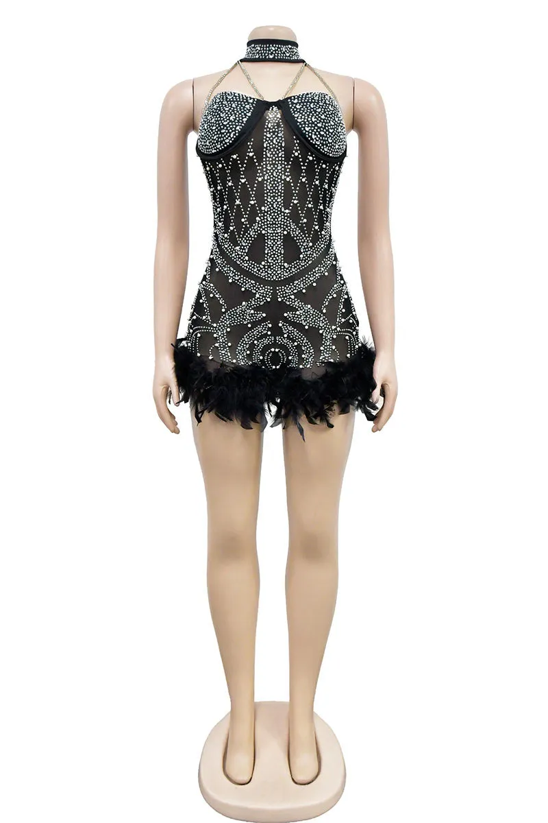 JF0351 Rhinestones Mesh Rompers