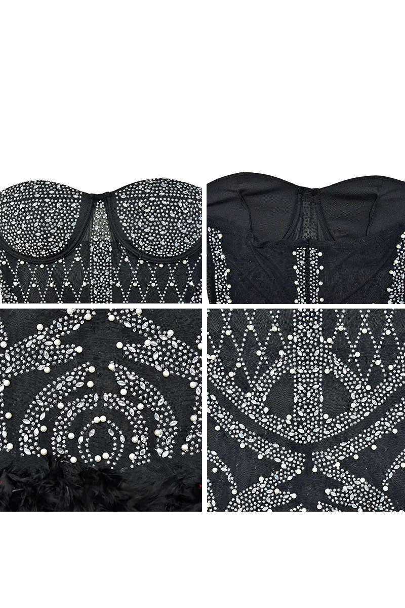 JF0351 Rhinestones Mesh Rompers