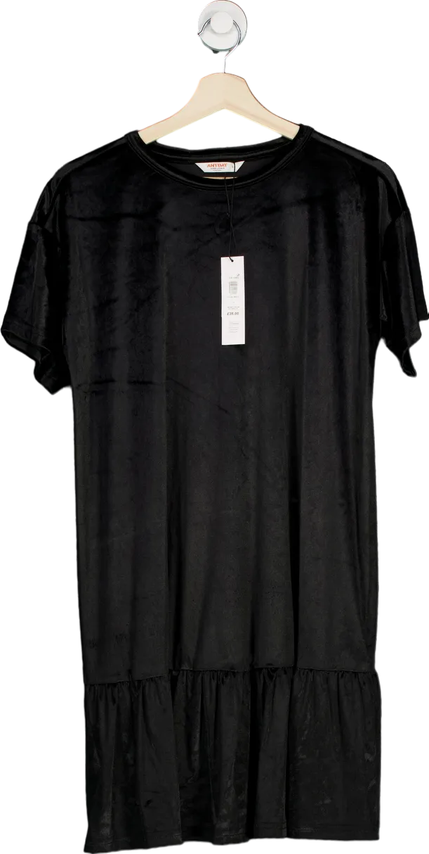 John Lewis Black Velvet Jersey Dress UK S