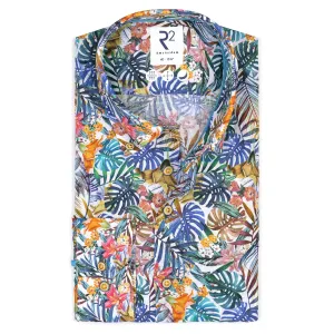 Jungle print linen shirt