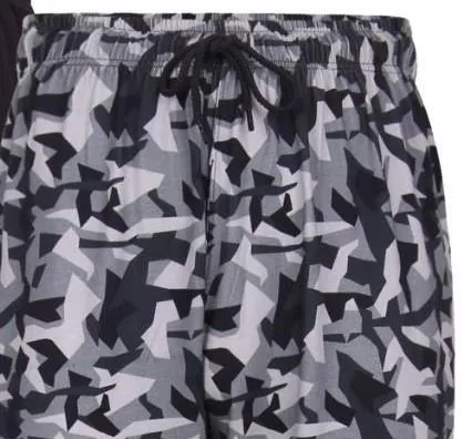 KAM Twin Pack Camo/Plain Shorts For Men in Black, 2XL-8XL