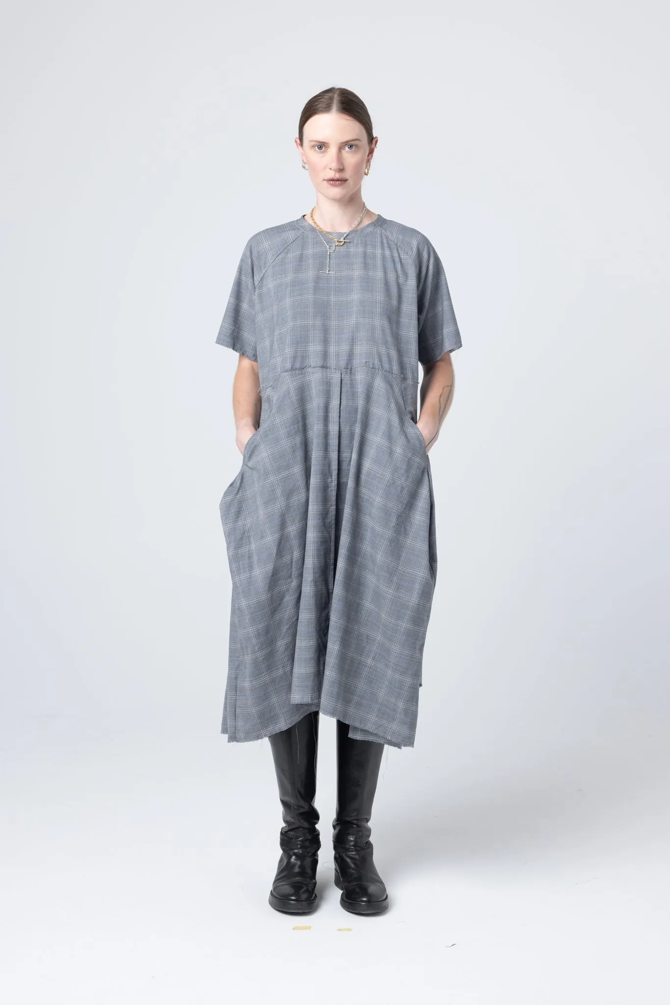 Kamikaze Dress | Slate Plaid