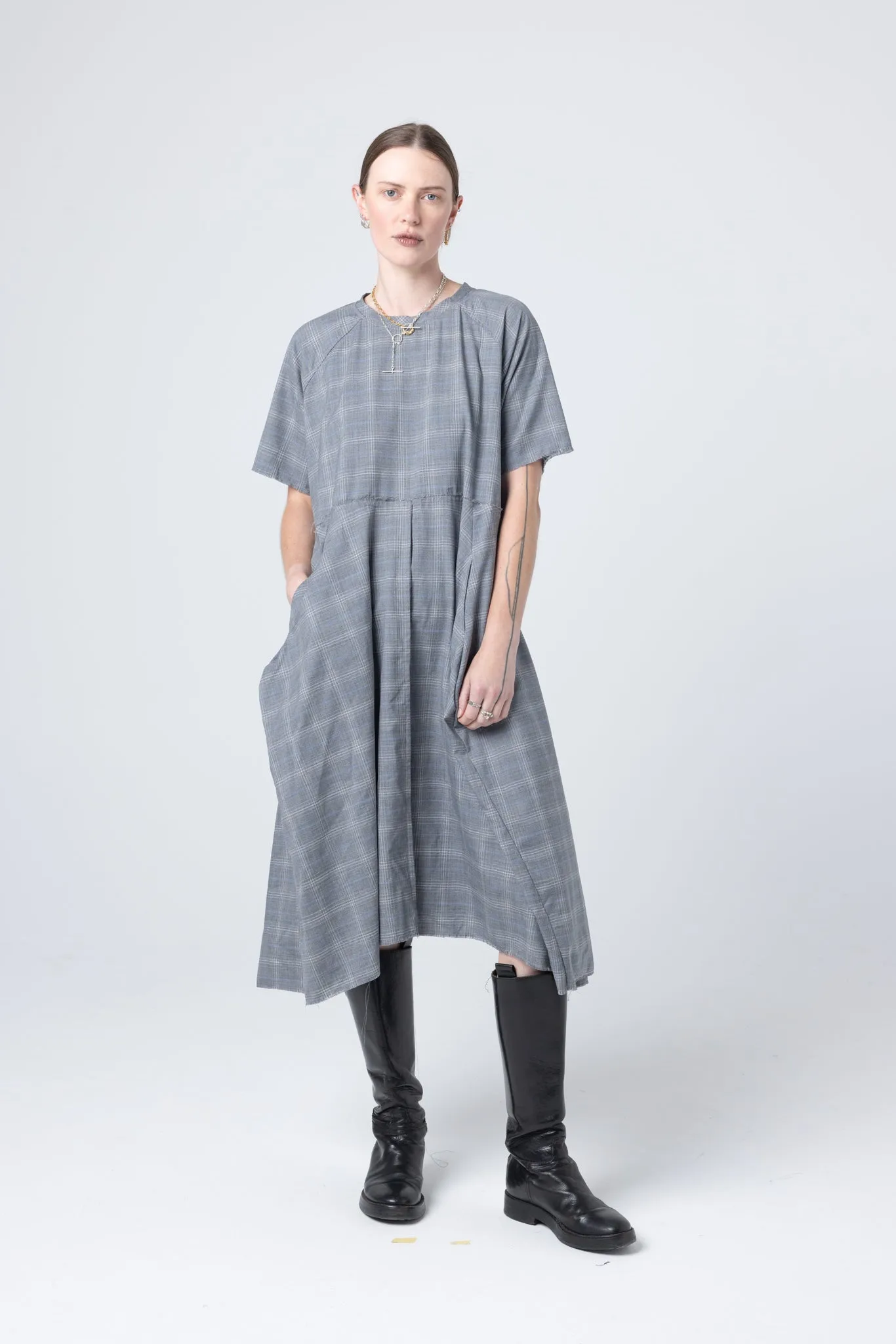 Kamikaze Dress | Slate Plaid