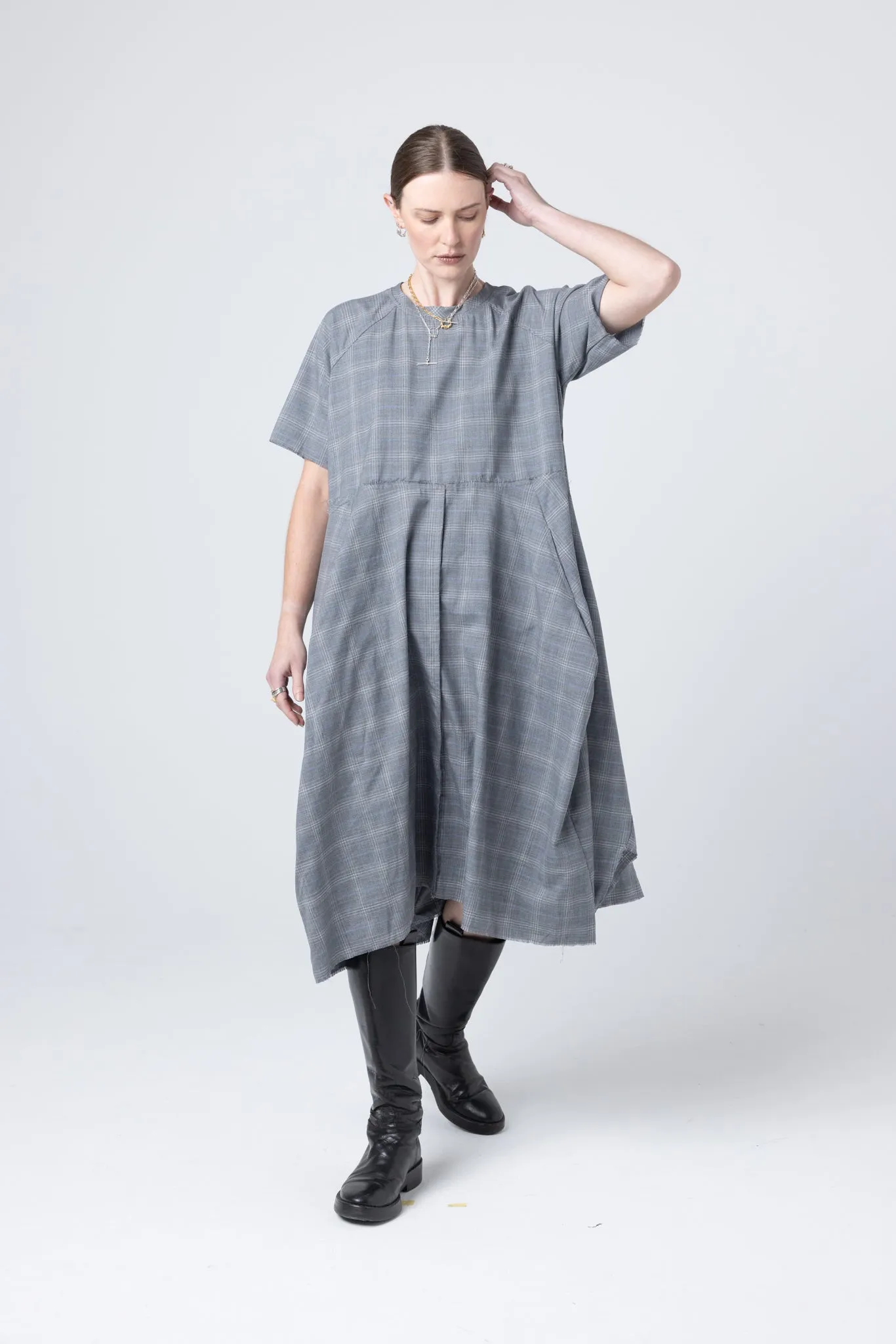 Kamikaze Dress | Slate Plaid