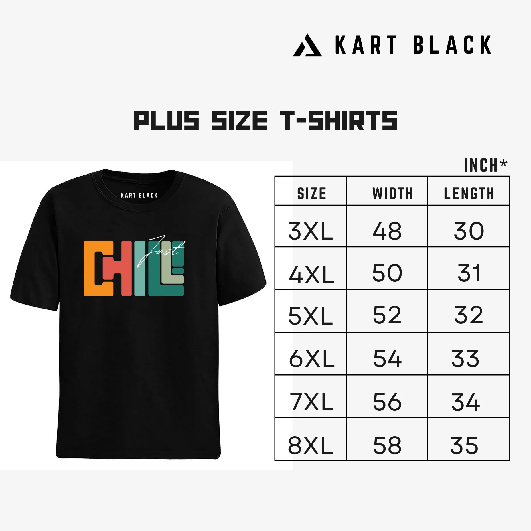 KART BLACK Men's Plus Size Dope Printed T-Shirts