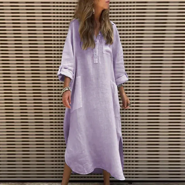 Kelly| Casual Cotton Blend Maxi Dress