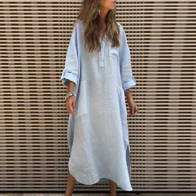Kelly| Casual Cotton Blend Maxi Dress