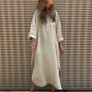 Kelly| Casual Cotton Blend Maxi Dress