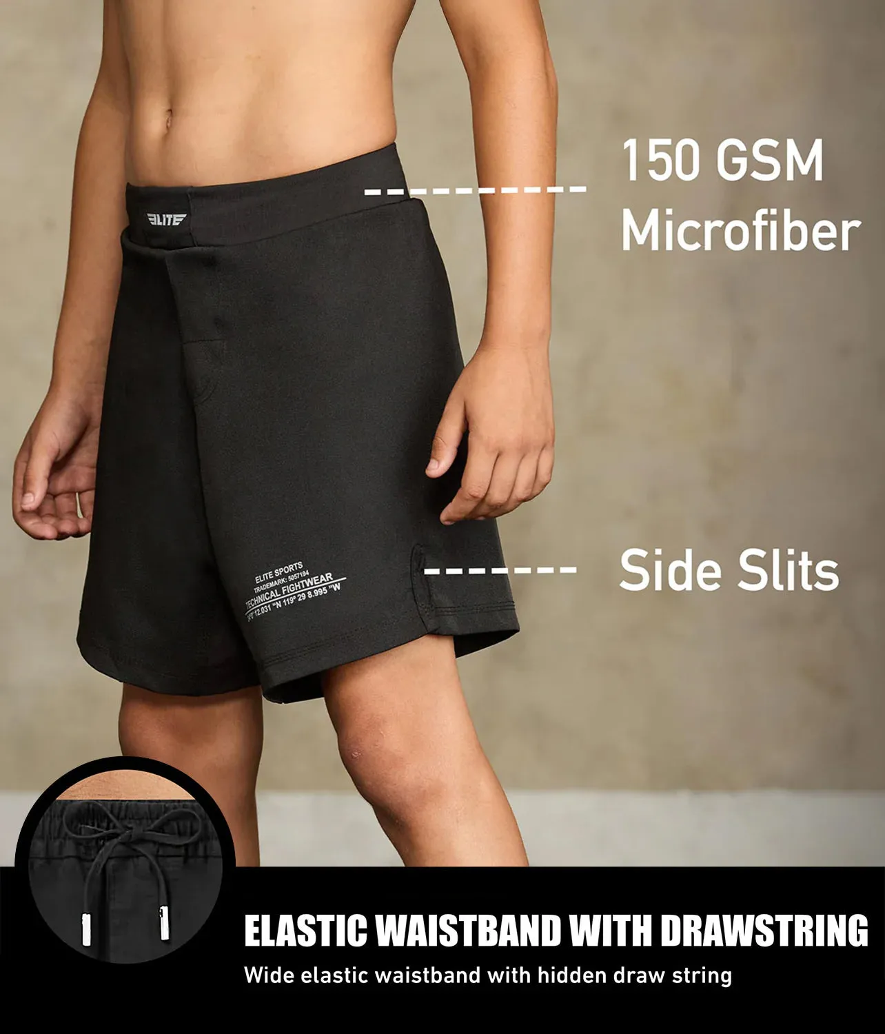 Kids' Black Jack Black Wrestling Shorts