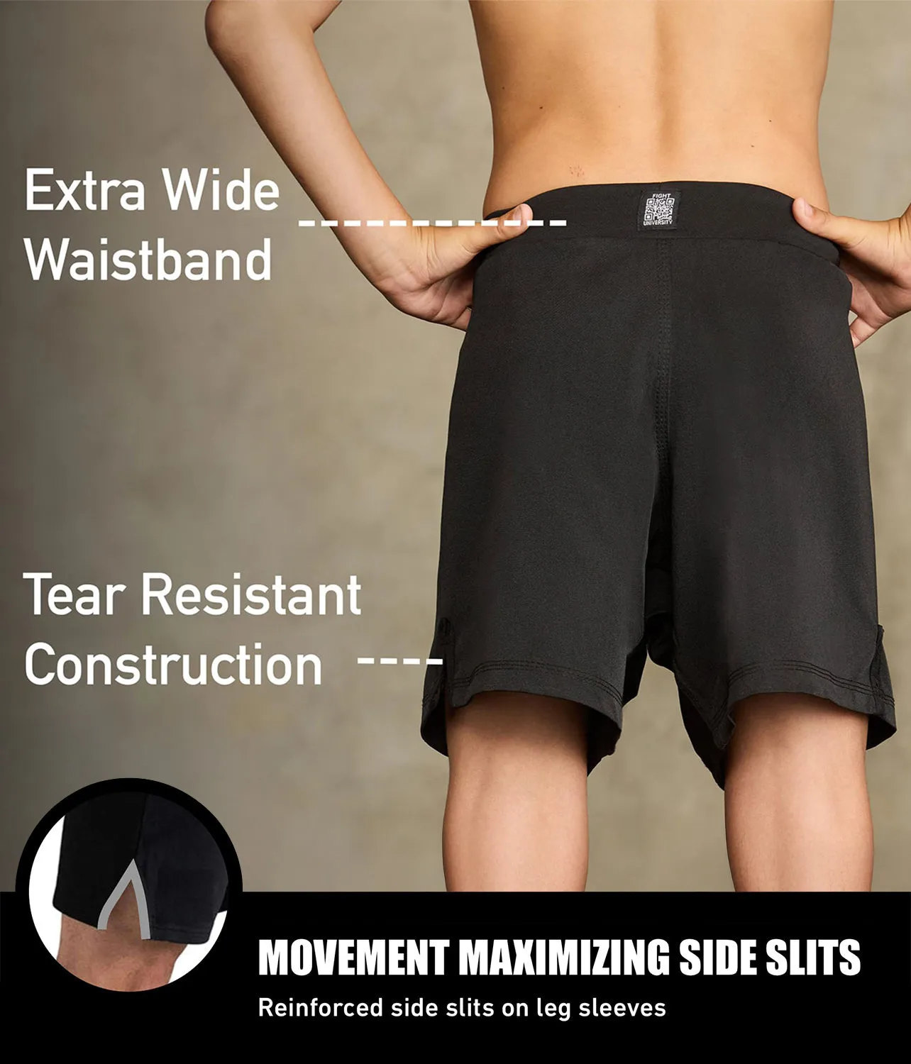 Kids' Black Jack Black Wrestling Shorts