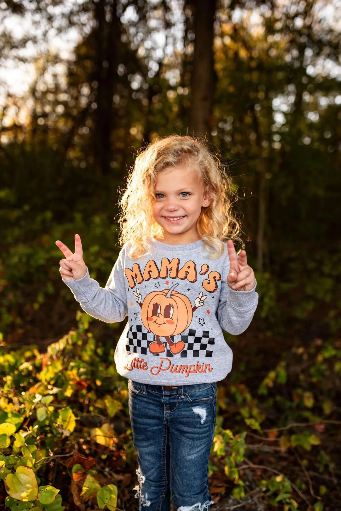 Kids Mama's Lil Pumpkin Fall Shirt