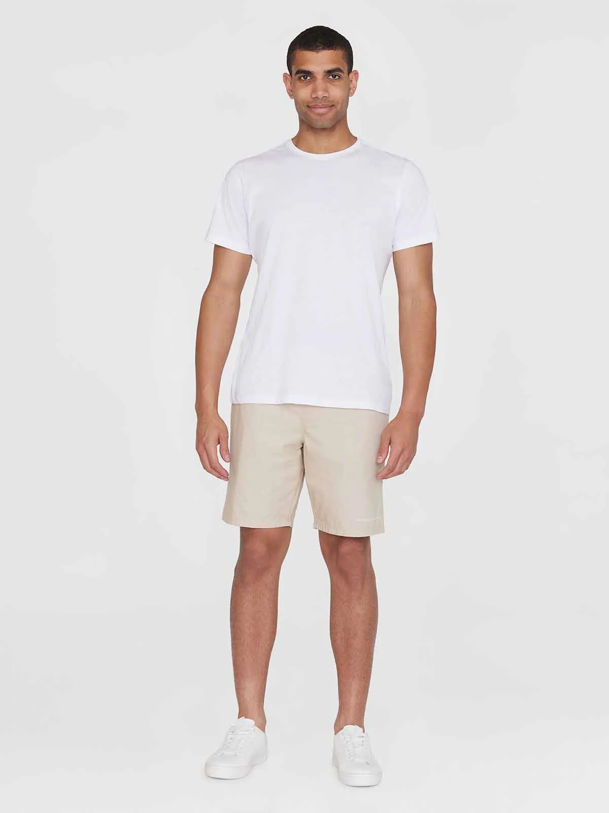 KNOWLEDGE COTTON APPAREL Boardwalk Shorts With Elastic Waist light feather gray