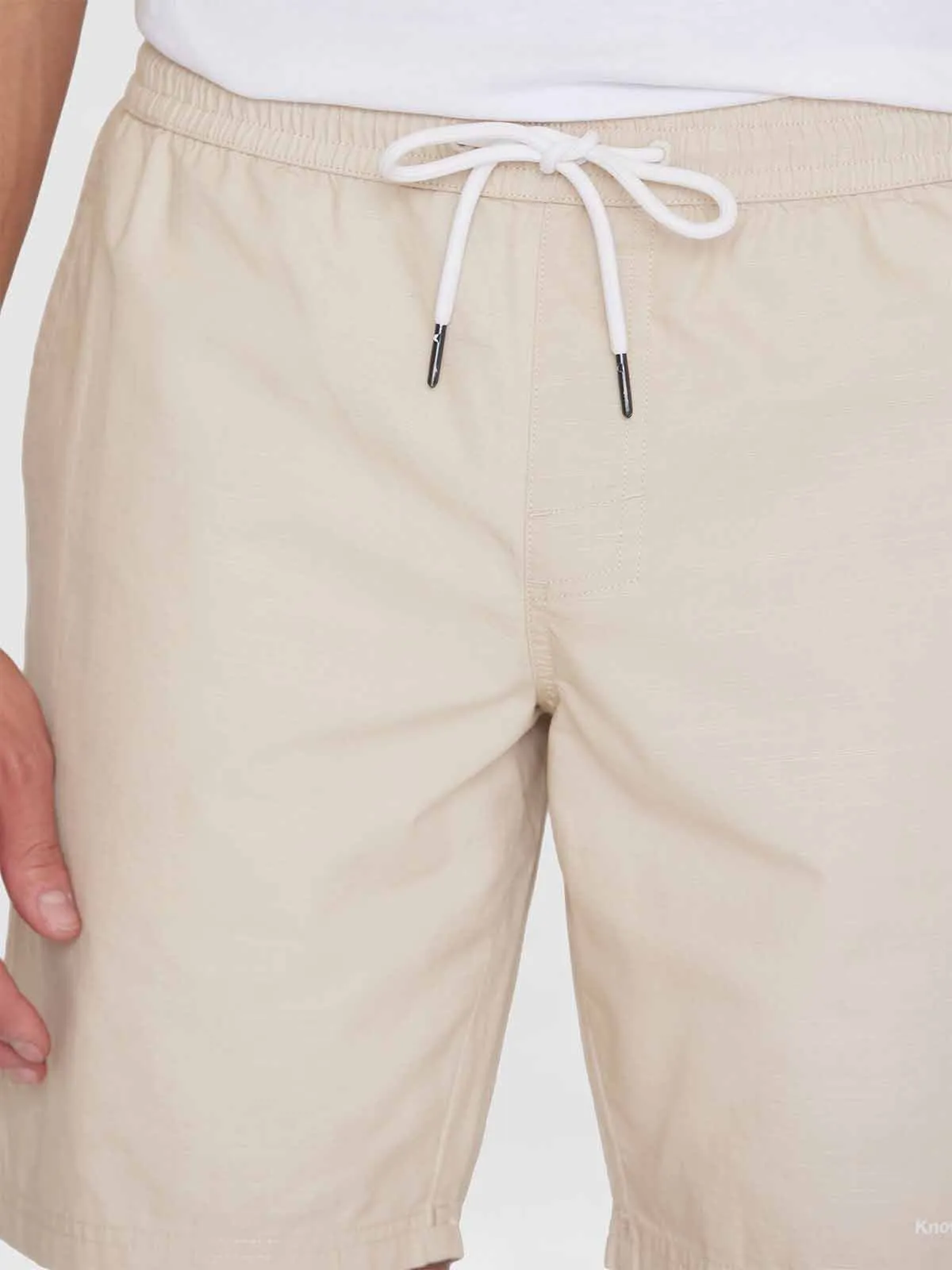 KNOWLEDGE COTTON APPAREL Boardwalk Shorts With Elastic Waist light feather gray