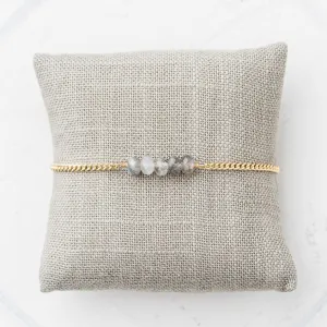 Labradorite Stack Bracelet on Gold Curb Chain