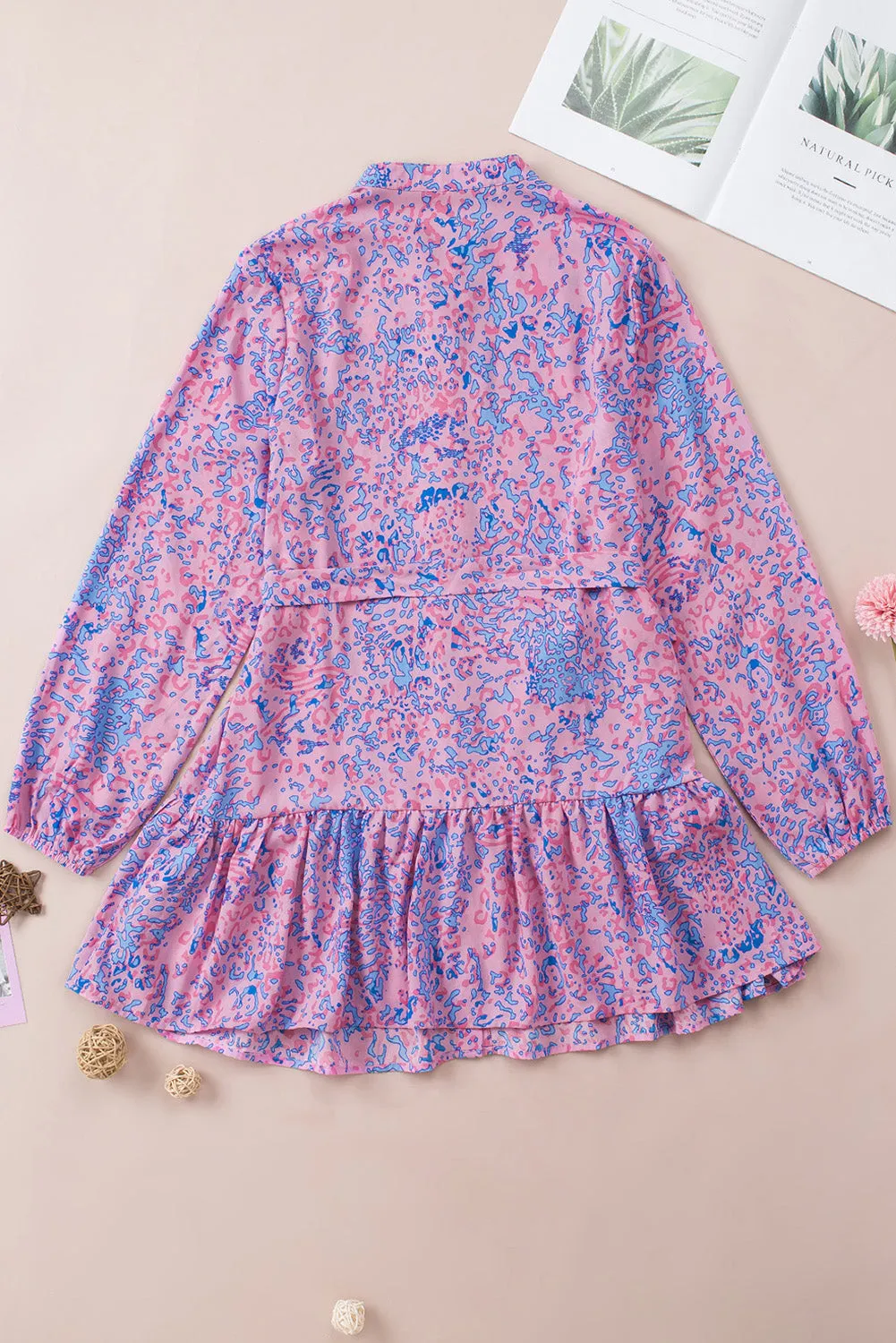Lace up Ruffle Leopard Print Top