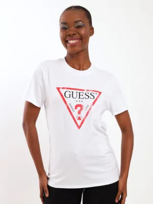 Ladies Eco Classic Logo Tee - White