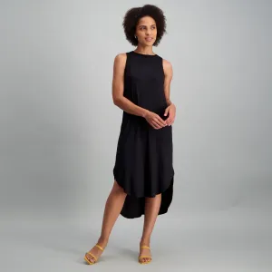 Ladies Sleevelss Tank Hi-Lo Dress - Black