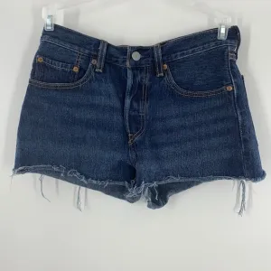 LEVIS CUTOFF RAW HEM SHORTS HIGH RISE 501 BUTTON FLY SIZE 29