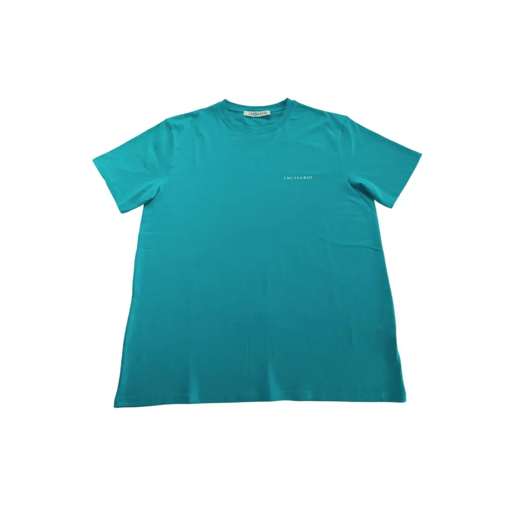 Light Blue Cotton Men T-Shirt