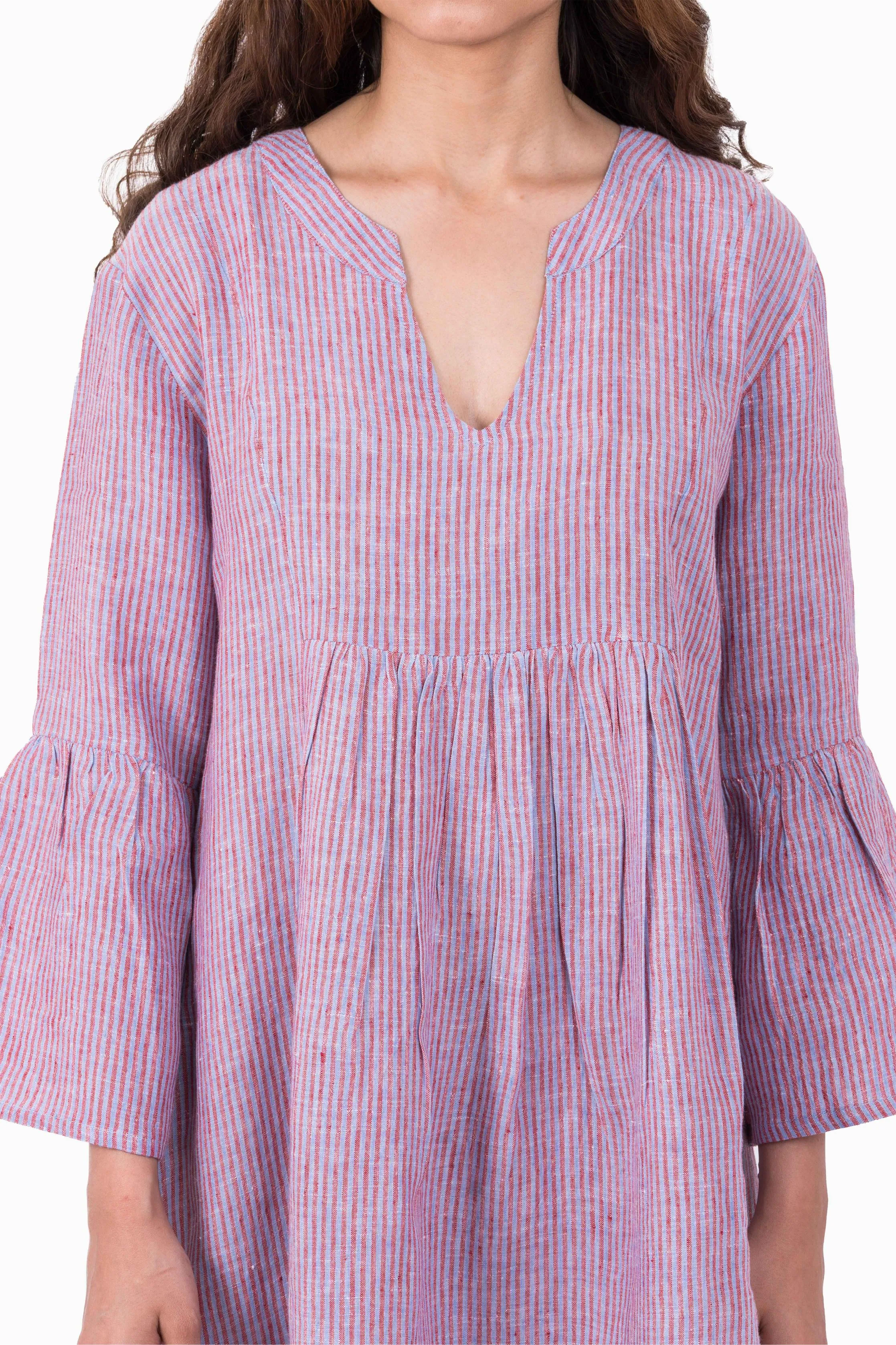 Linen Arlette Dress-Swirly Yellow