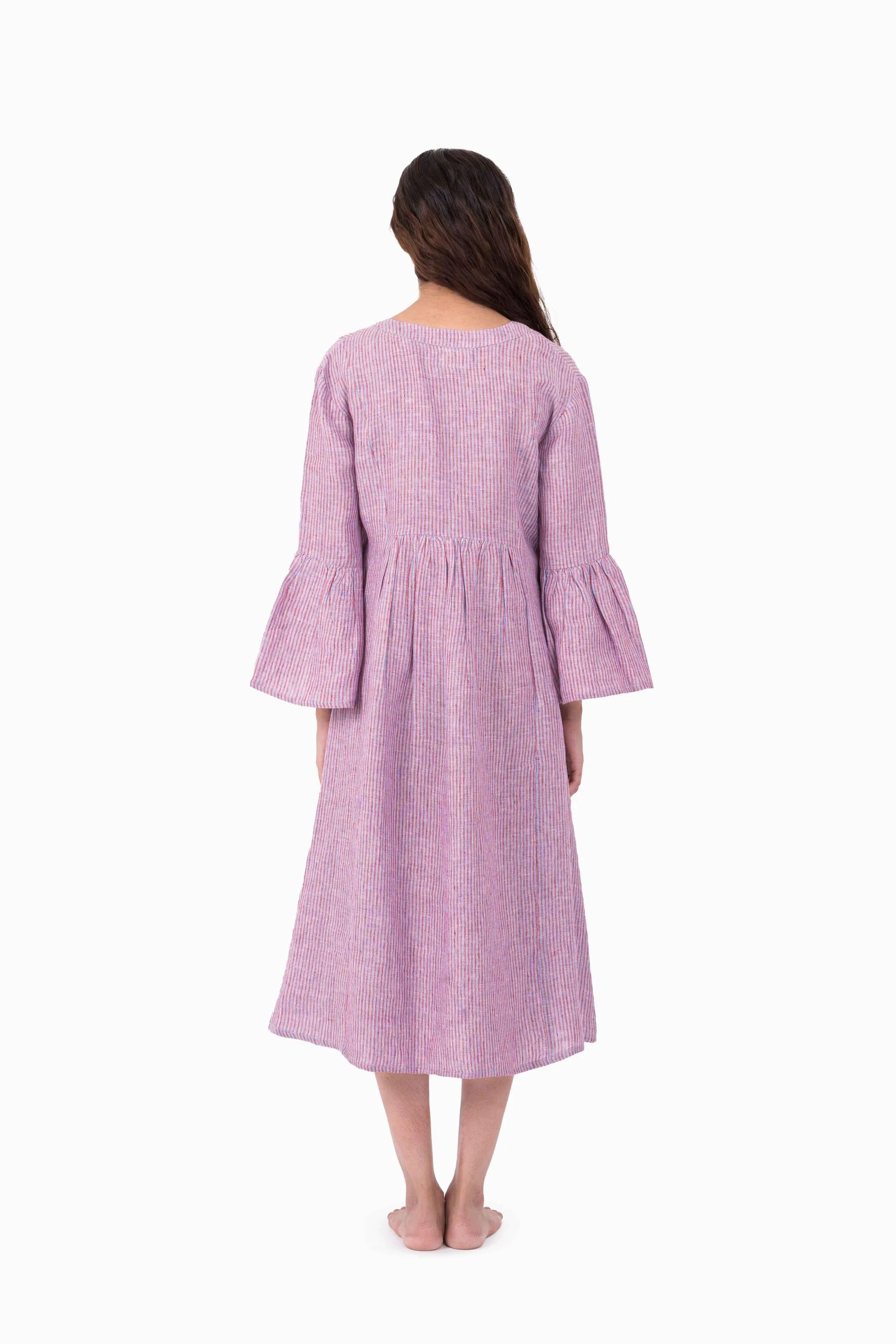 Linen Arlette Dress-Swirly Yellow