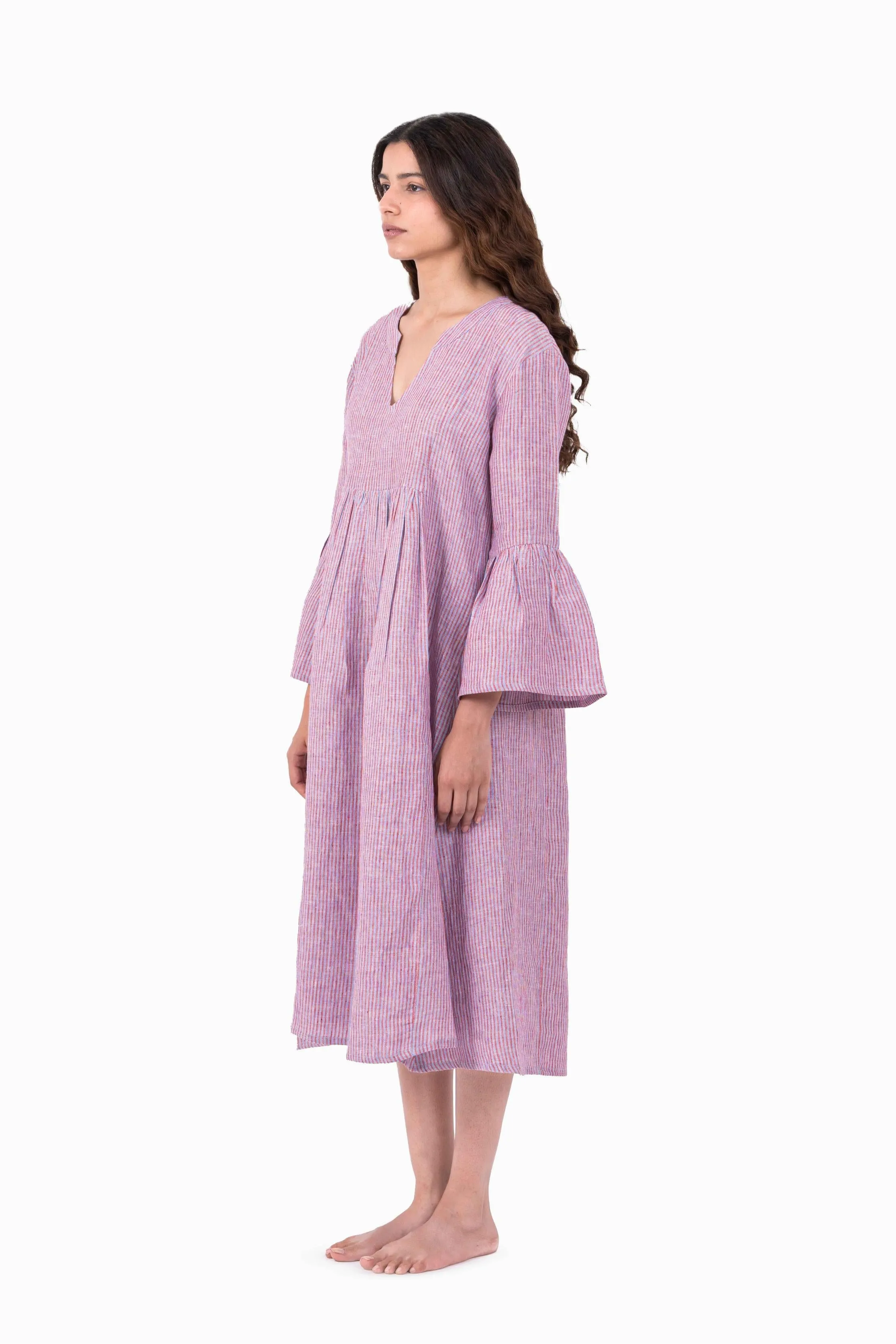 Linen Arlette Dress-Swirly Yellow