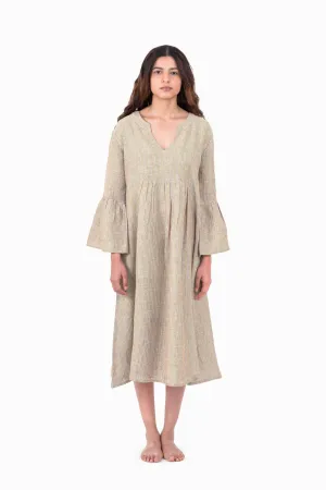 Linen Arlette Dress-Swirly Yellow