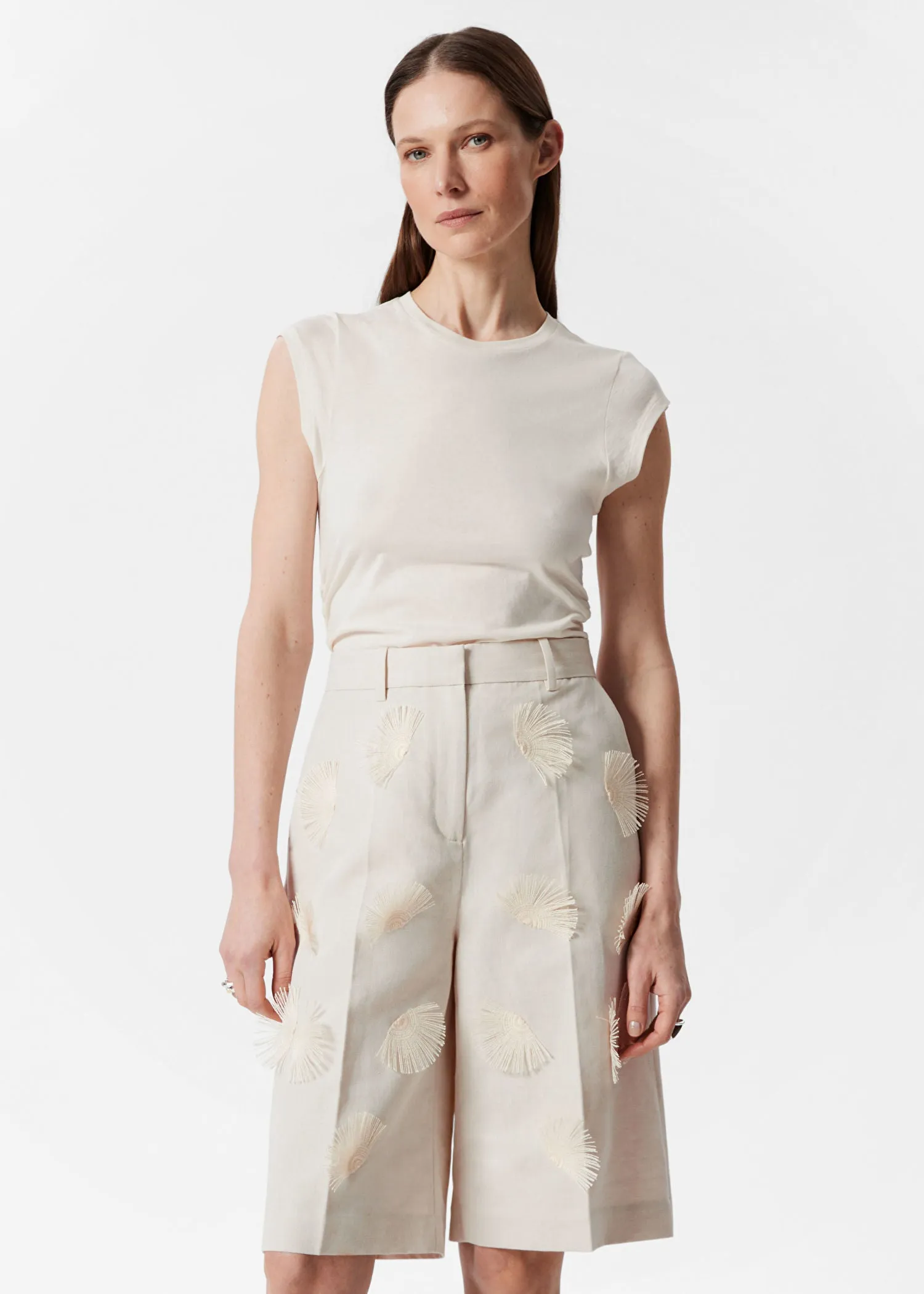 Linen-Blend Bermuda Shorts