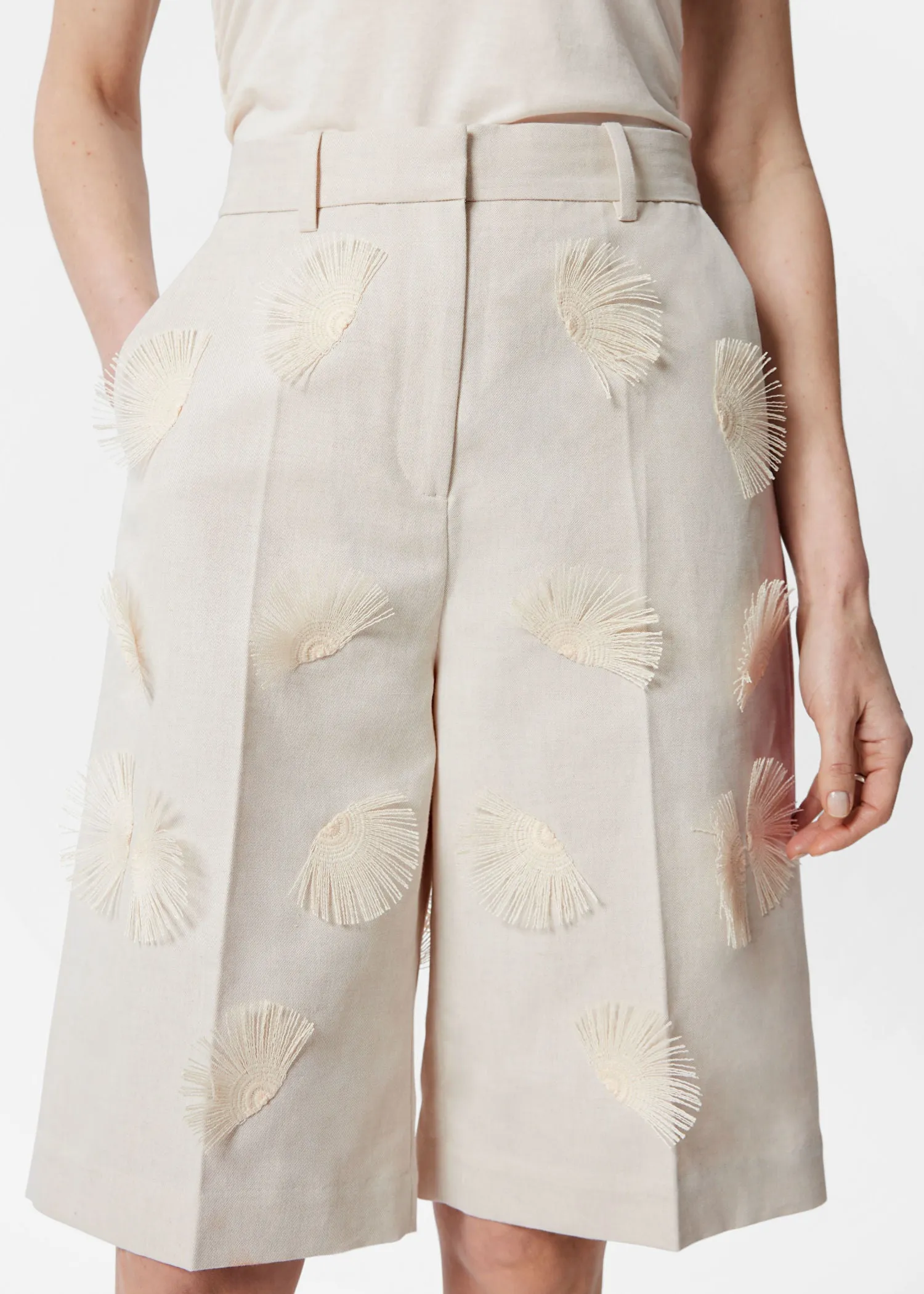 Linen-Blend Bermuda Shorts
