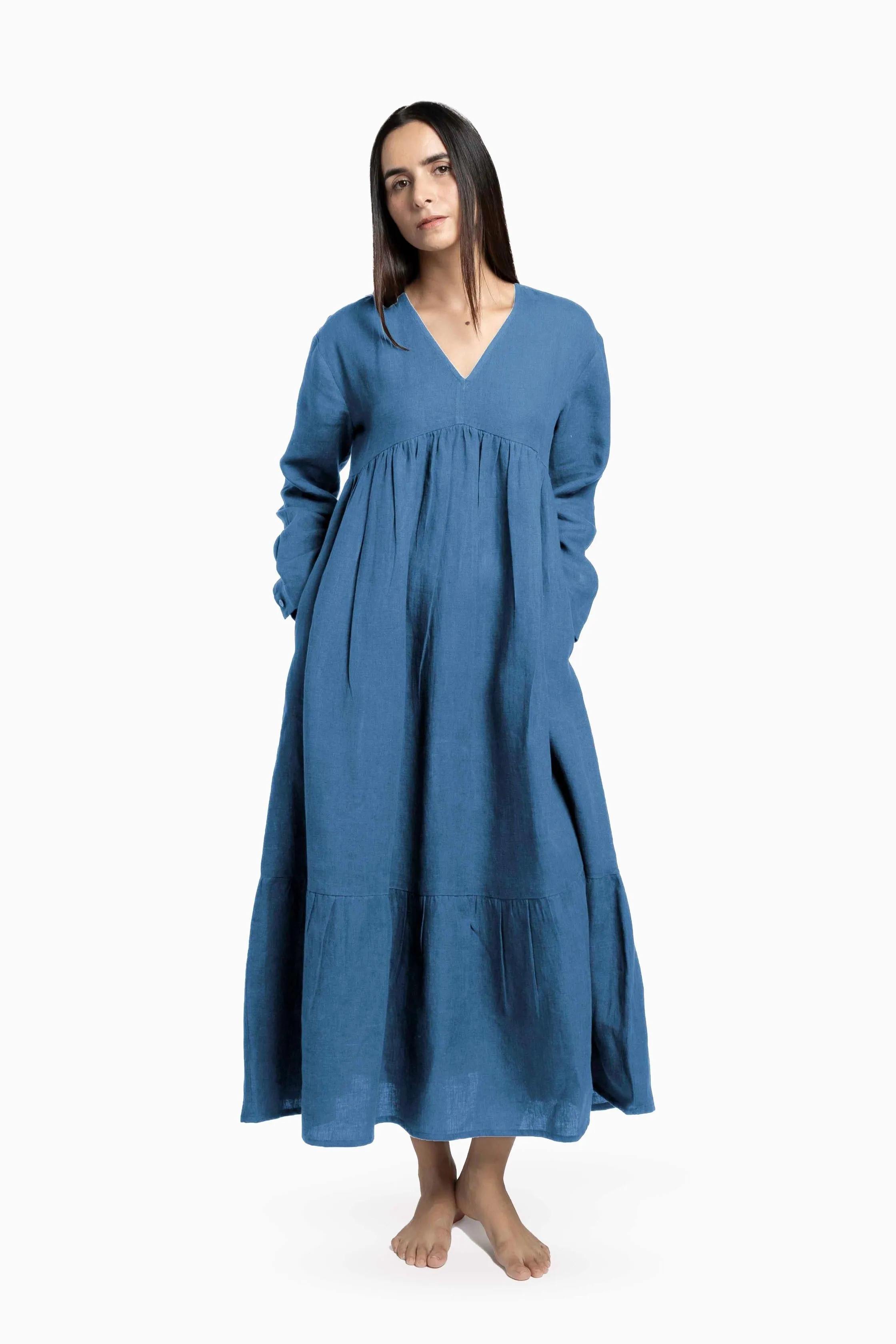 Linen Harbor Maxi Dress-Oatmeal