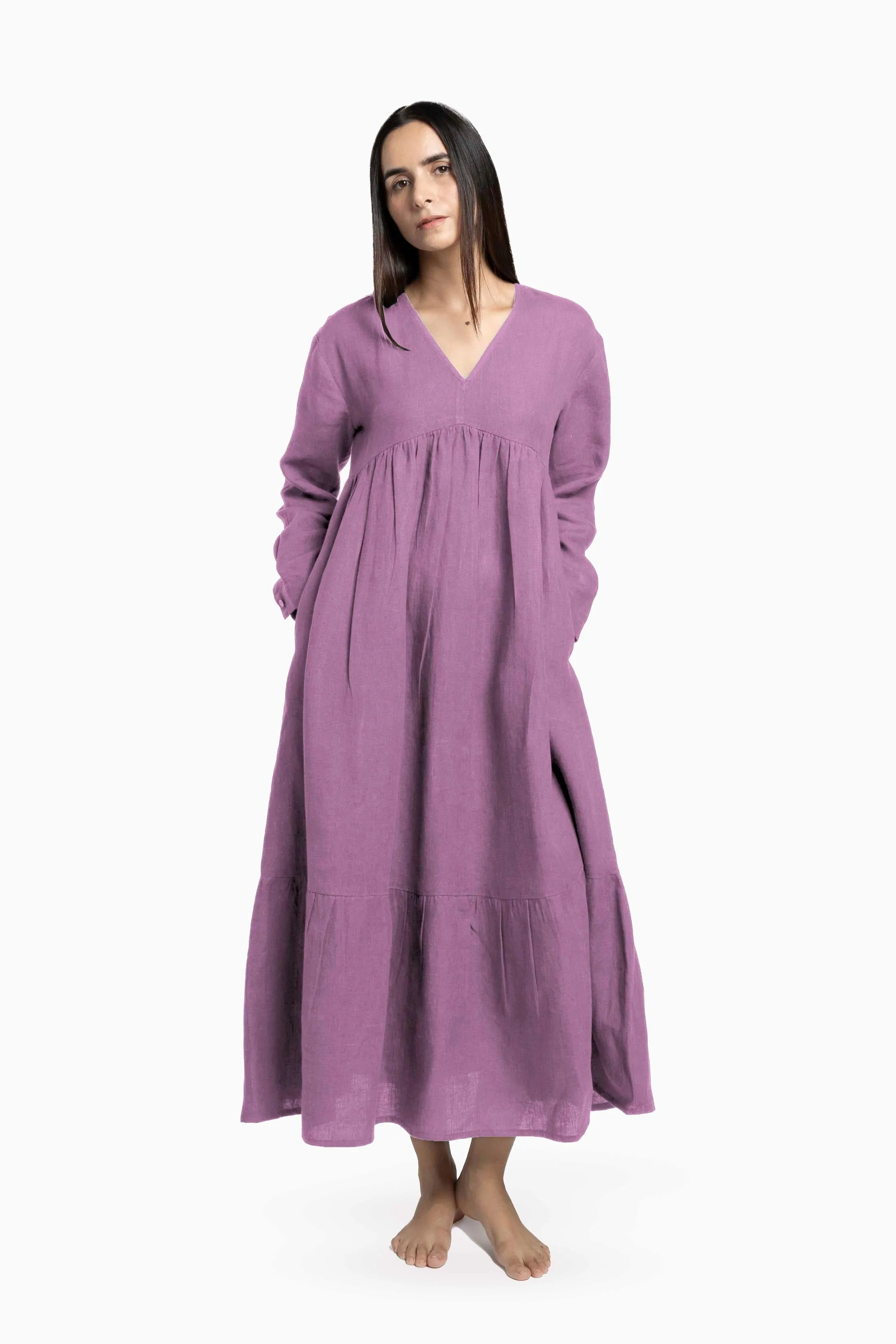 Linen Harbor Maxi Dress-Oatmeal
