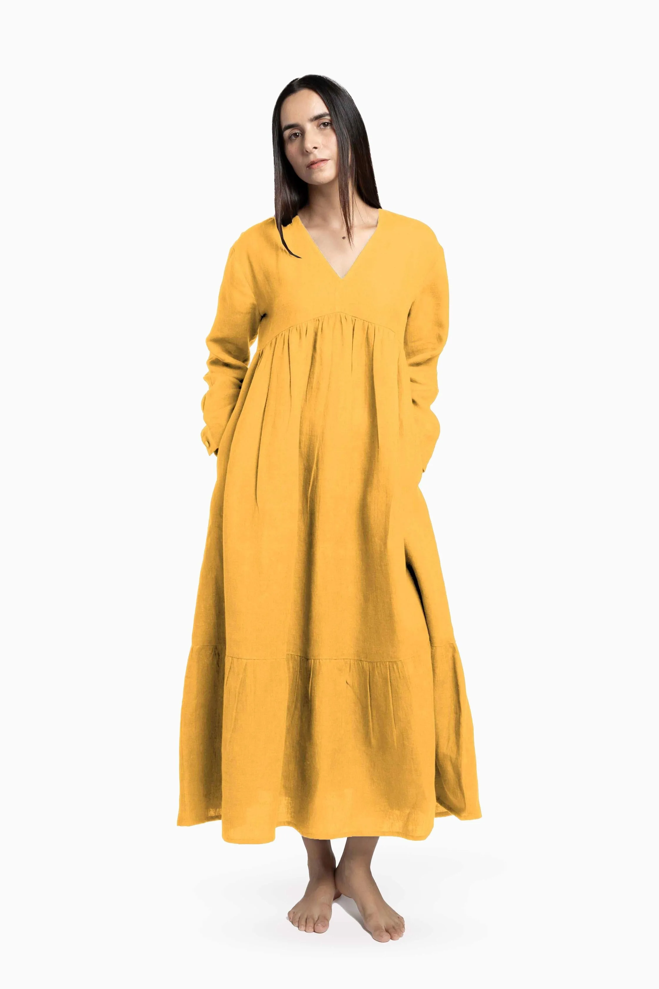 Linen Harbor Maxi Dress-Oatmeal