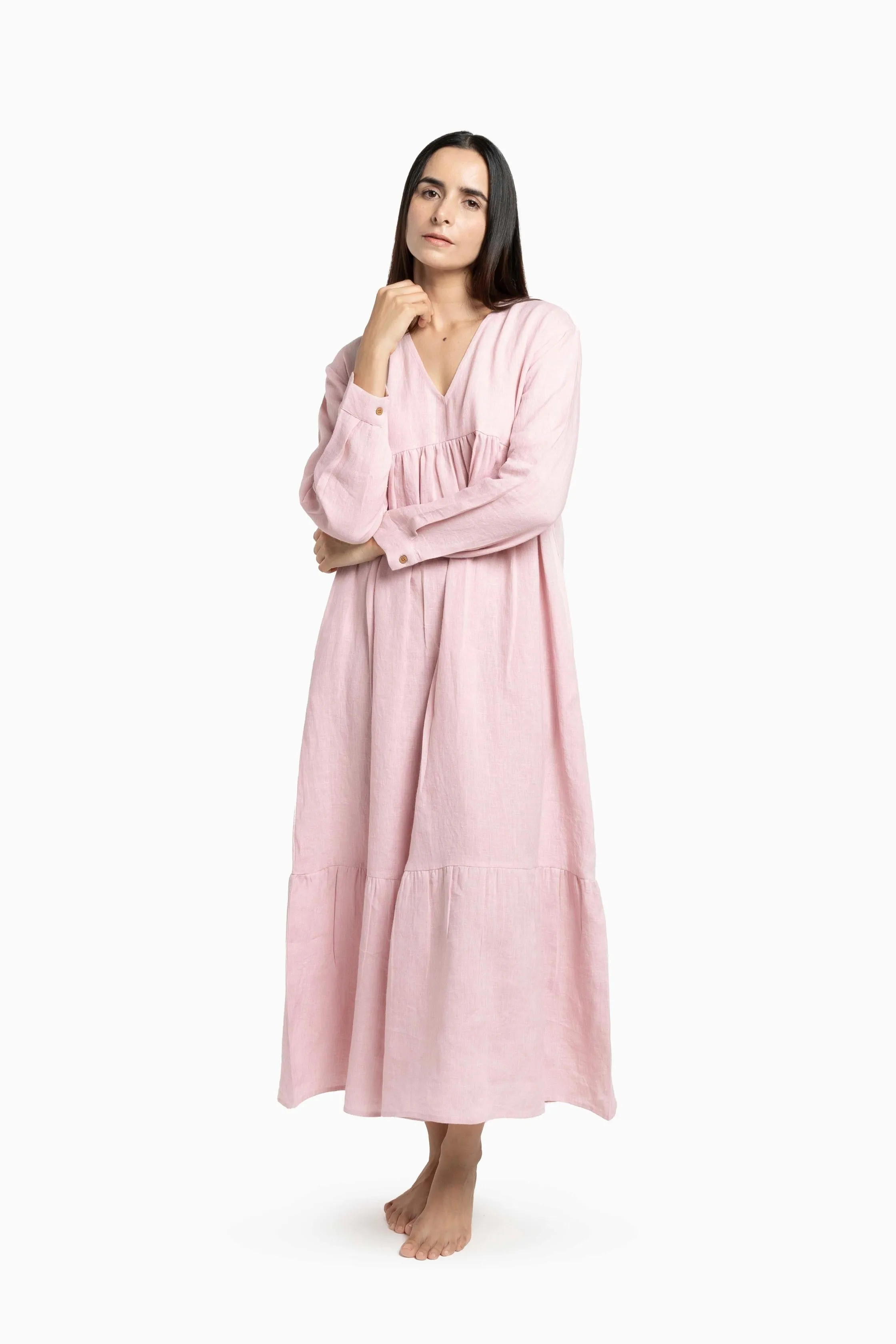 Linen Harbor Maxi Dress-Oatmeal