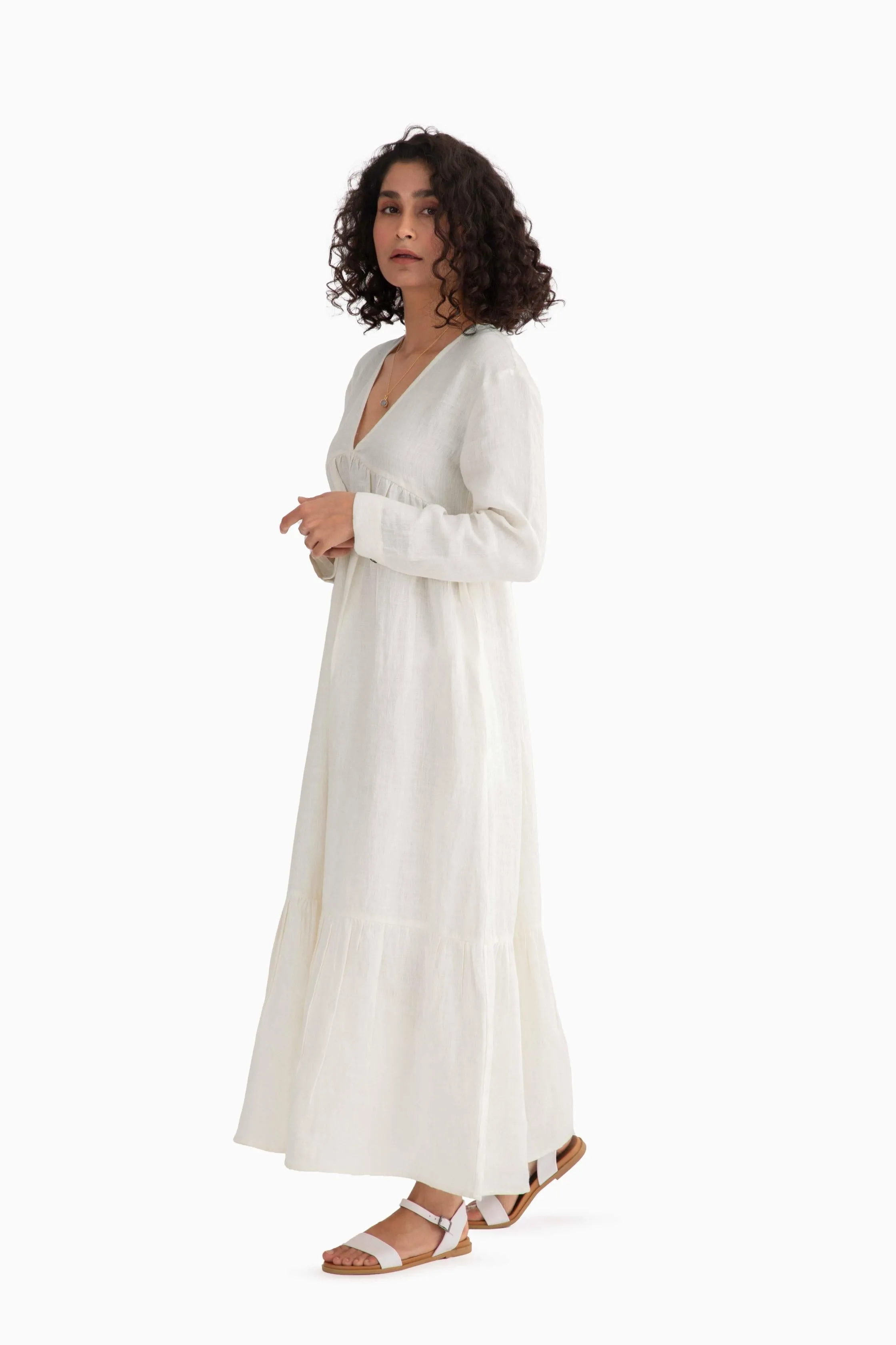 Linen Harbor Maxi Dress-Oatmeal