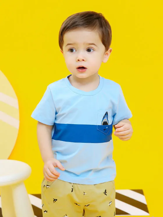 Little Boys Shark White T-shirt