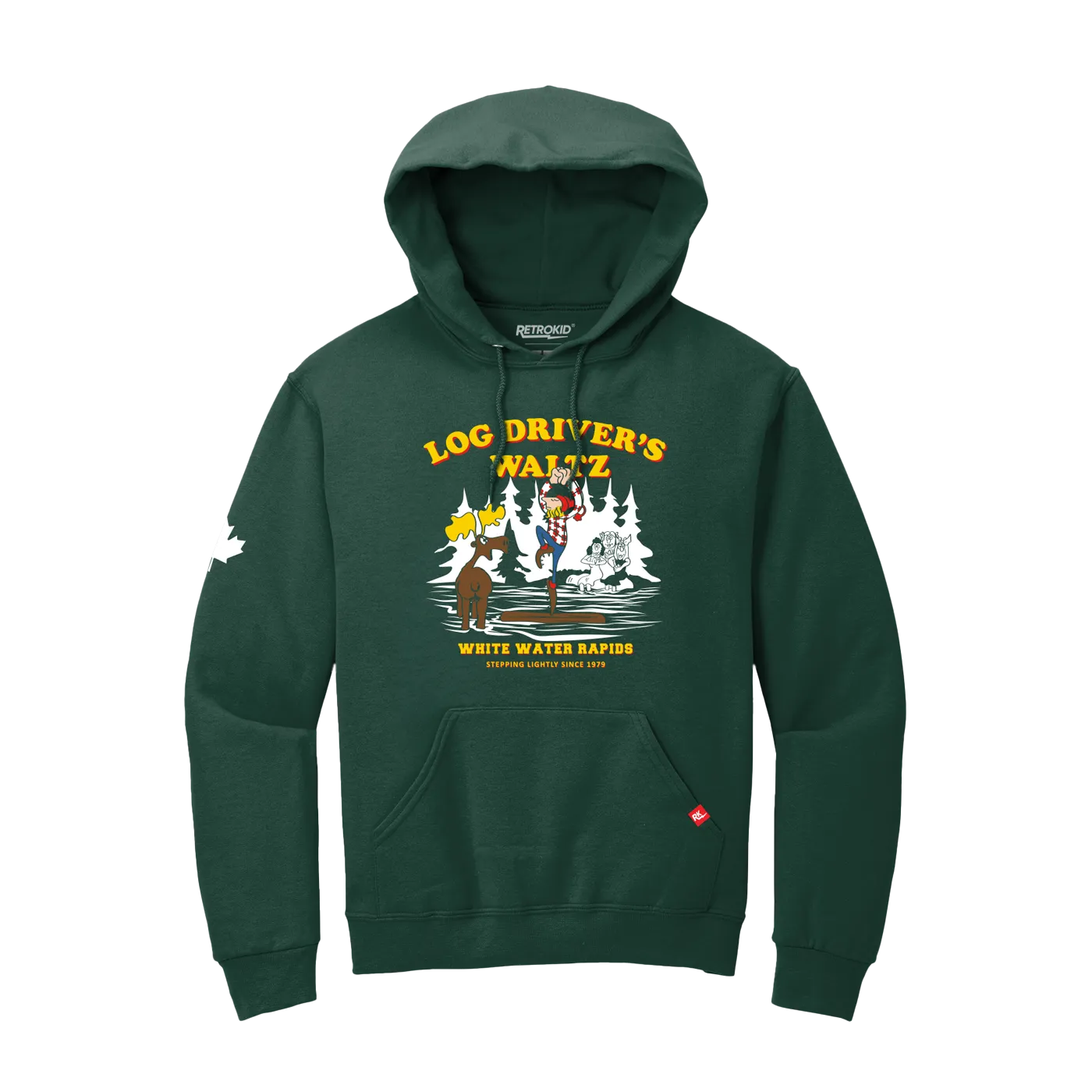 Log Driver's Waltz White Water Hoodie - Forest Green