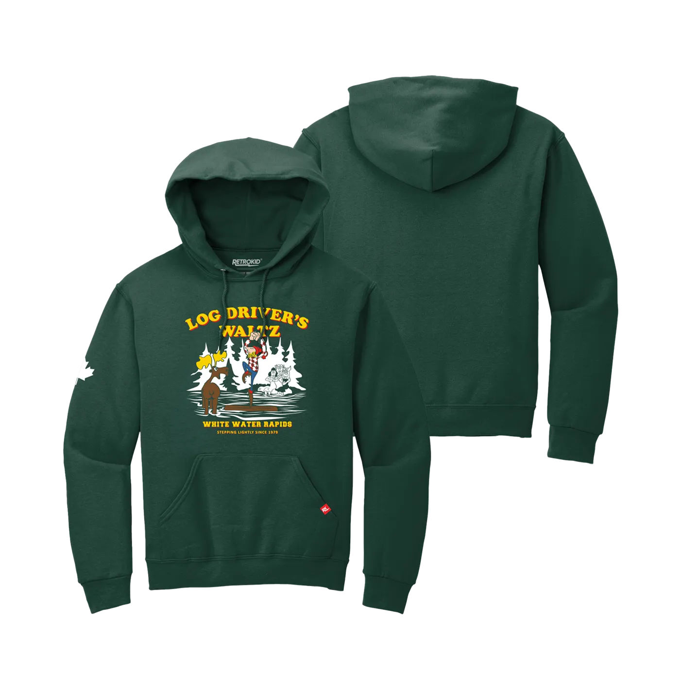Log Driver's Waltz White Water Hoodie - Forest Green