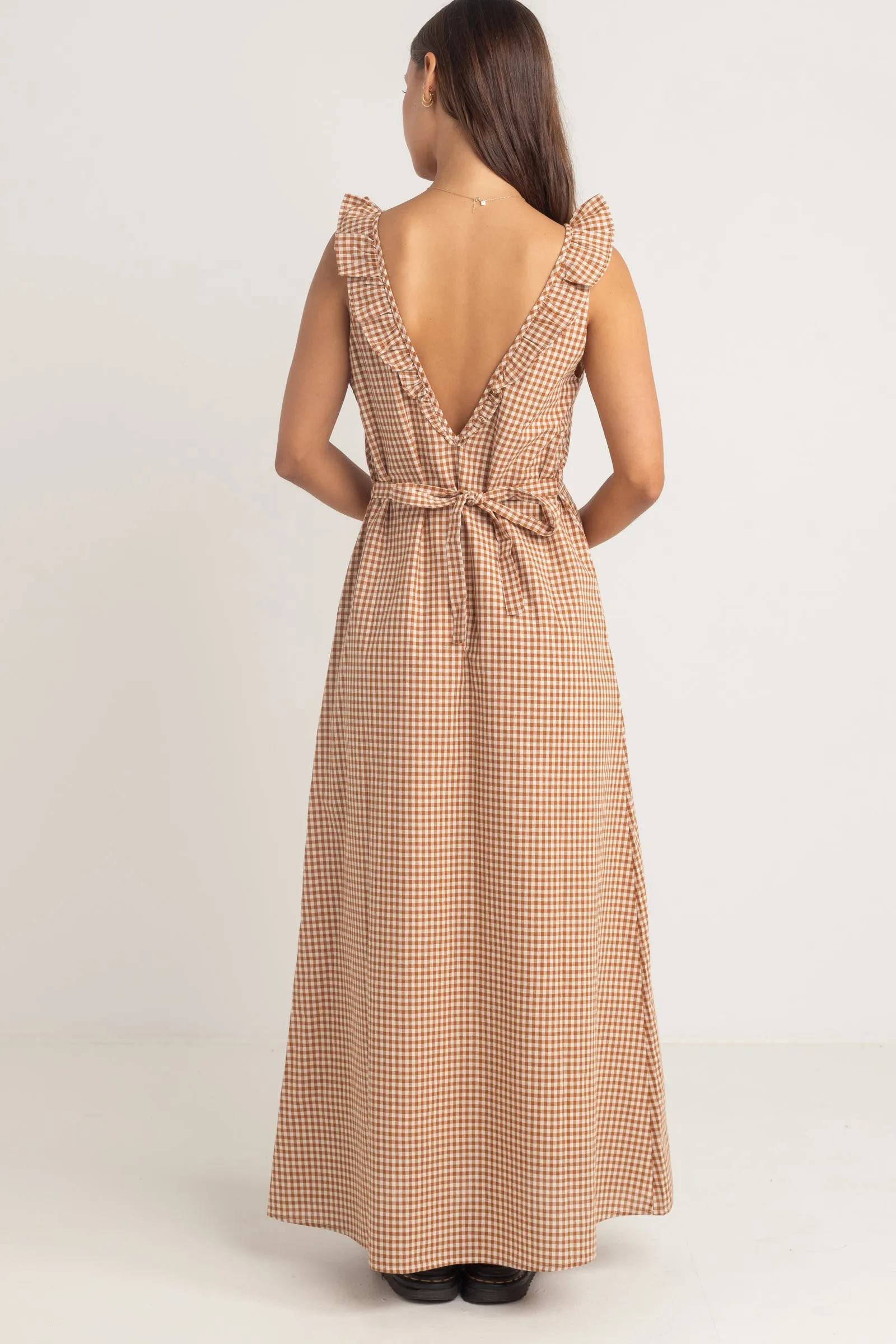 Lola Check Ruffle Clay