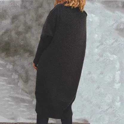 Long Gilet Vintage Uni pour Femme