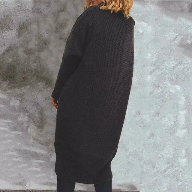 Long Gilet Vintage Uni pour Femme