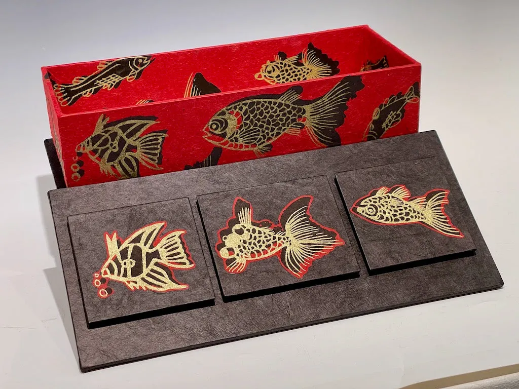 Long Handmade Mixed Media Box with Fish Motif JS114