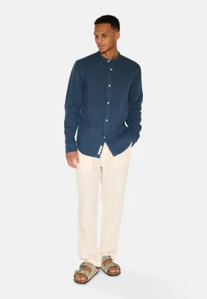 Mando long sleeved linen shirt 4115 - Blue Ashes