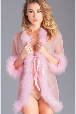 Marabou Trimmed Short Robe