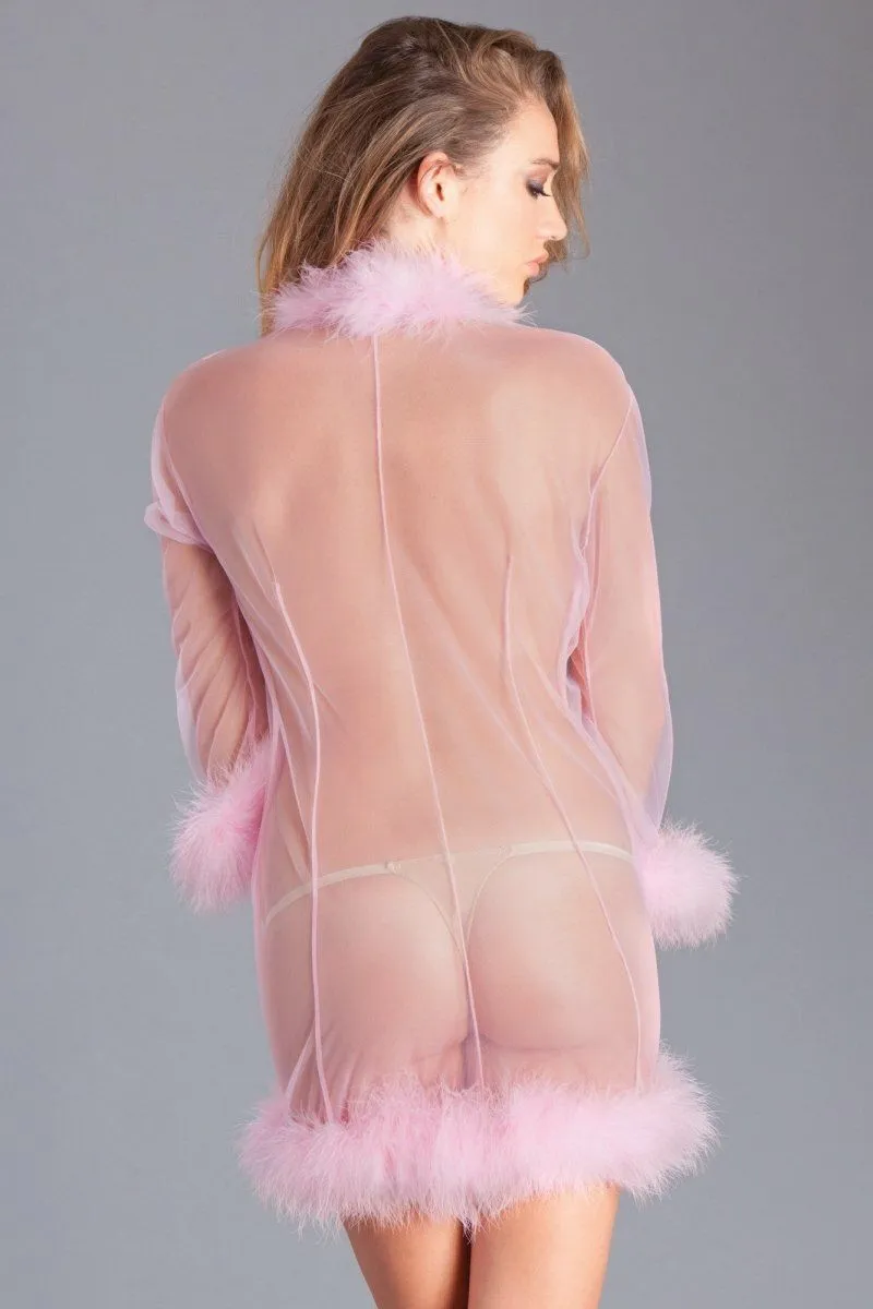Marabou Trimmed Short Robe