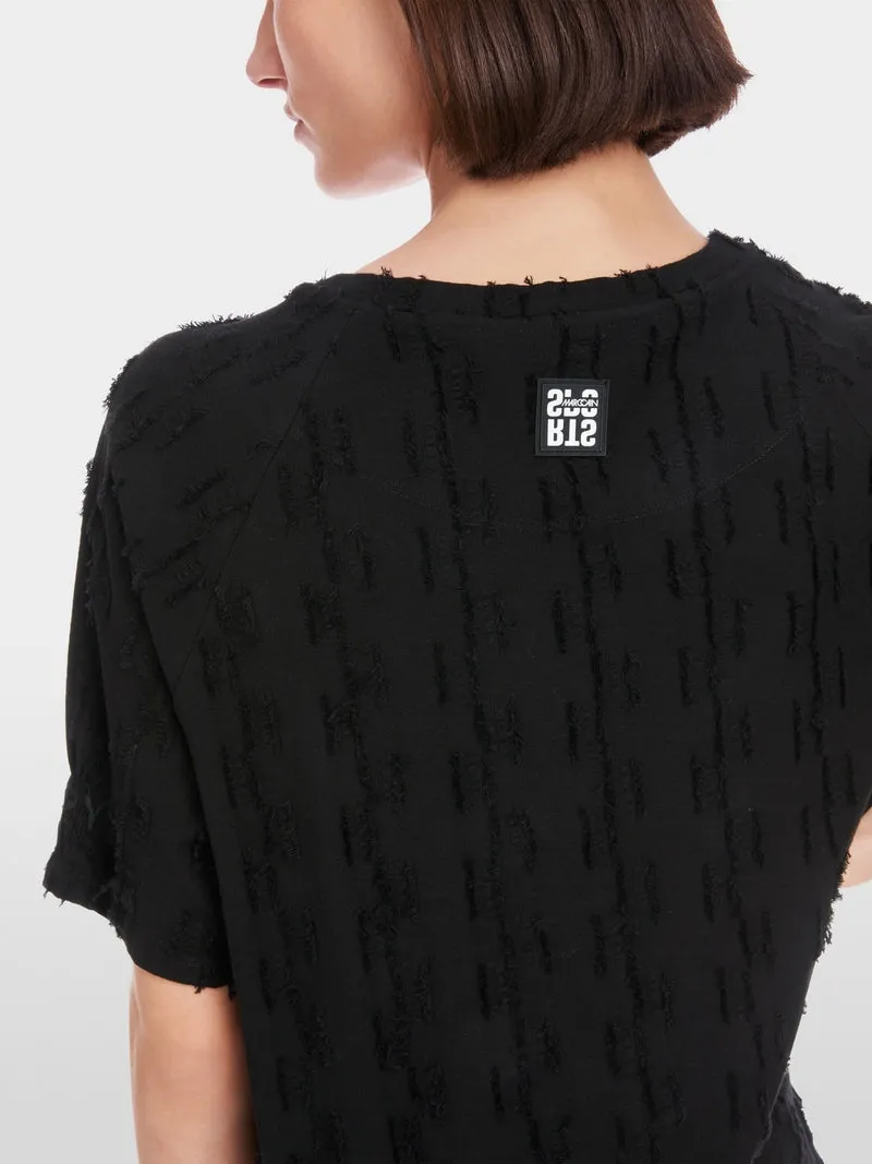Marc Cain Black T Shirt In Textured Design